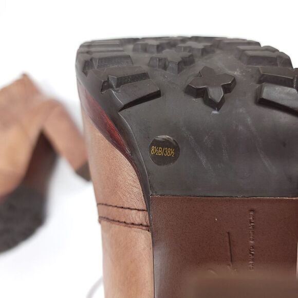 Vince Camuto Signature Hansel Tan Patina Heeled Lace Up Boots Women's 8.5 Brown - Picture 4 of 10